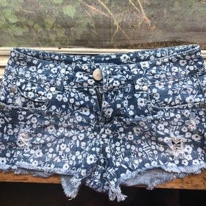 floral denim shorts